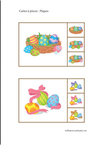 Fichier téléchargeable : Cartes à pincer Pâques