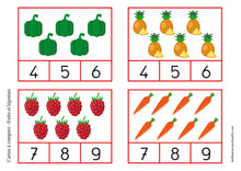Charger l&#39;image dans la galerie, Fichier téléchargeable : Cartes à compter de 1 à 20 ; fruits et légumes