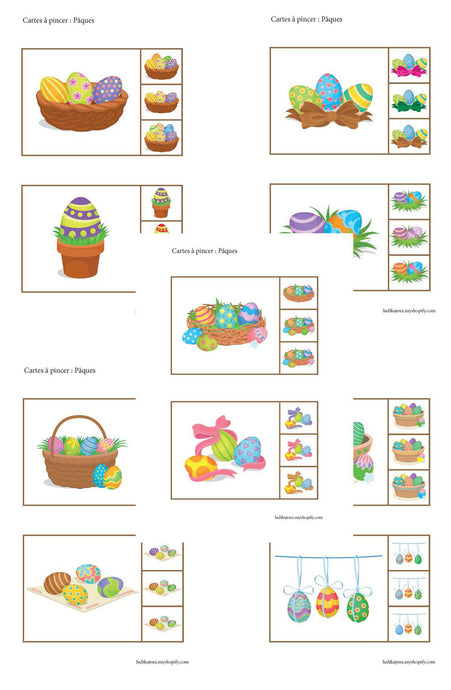 Cartes à pincer Pâques