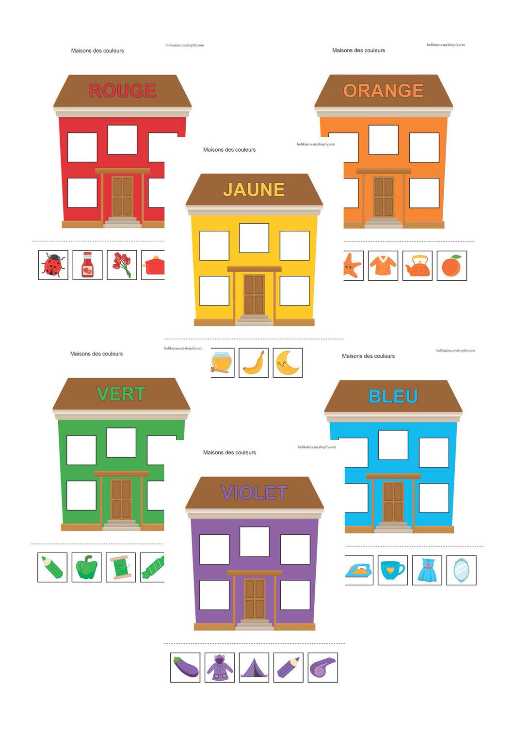 Fichier téléchargeable : Maisons des couleurs