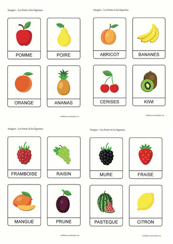 Fichier téléchargeable : Imagier ; Les fruits et les légumes