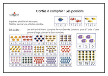 Charger l&#39;image dans la galerie, Fichier téléchargeable : Cartes à compter de 1 à 20 ; les poissons