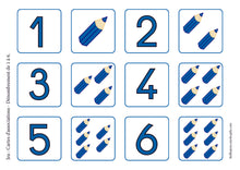Charger l&#39;image dans la galerie, Fichier téléchargeable : Cartes - Les nombres de 1 à 100 + Bonus jeu : Cartes d’associations – Dénombrement de 1 à 6 ; cubes d’unités.