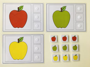 Cartes de tri des couleurs Pommes