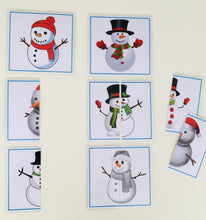 Charger l&#39;image dans la galerie, Cartes moitiés de Bonhomme de neige