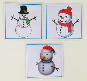 Cartes moitiés de Bonhomme de neige