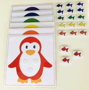 Cartes de tri des couleurs Pingouins