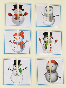 Cartes moitiés de Bonhomme de neige
