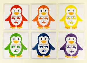 Cartes de tri des couleurs Pingouins